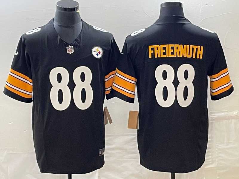 Mens Pittsburgh Steelers #88 Pat Freiermuth Black 2023 FUSE Vapor Limited Stitched Jersey